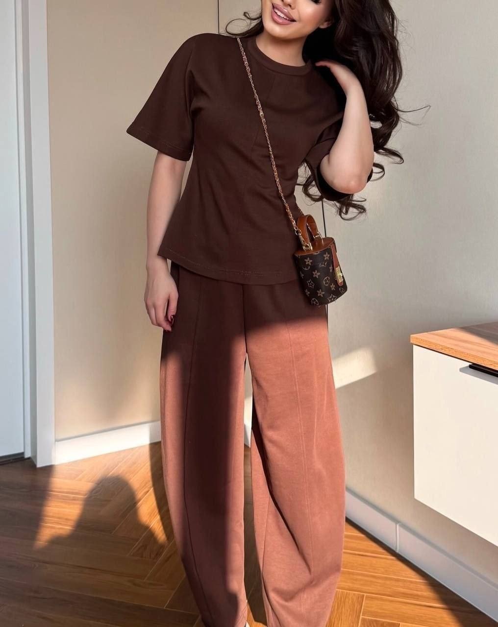 костюм с брюками палаццо,летние брючные костюмы,костюм женский фуксия,костюм,брюки палаццо