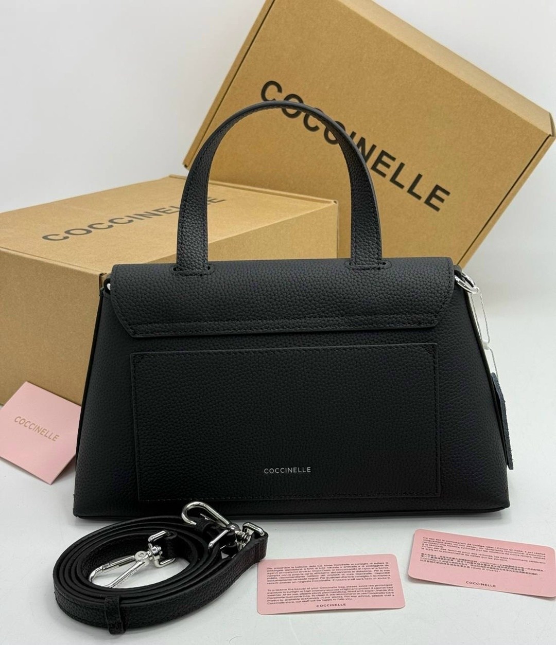 сумка сэтчел coccinelle liya черный,сумка coccinelle,сумка,сумка женская,сумка женская coccinelle