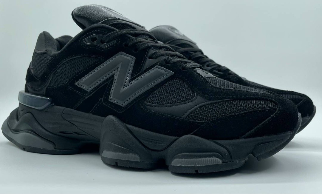 черные кроссовки new balance 9060,кроссовки new balance 9060,кроссовки,new balance 9060 triple black leather,кроссовки new balance 9060 мужские