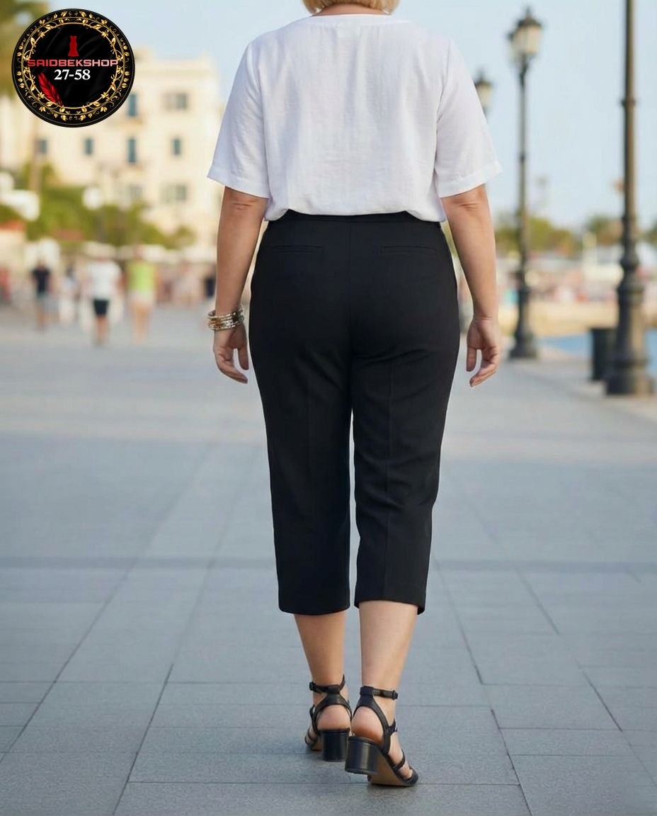 укороченные брюки для полных женщин,брюки для полных женщин,брюки для полных,брюки для полных невысоких женщин,брюки для полных женщин стильные
