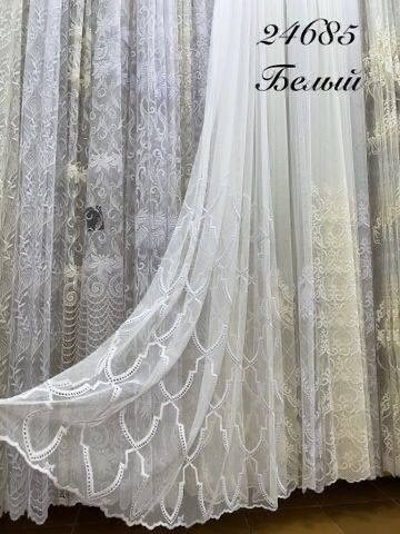 тюль сетка с вышивкой,тюль прозрачная сетка "нежнятина",тюль сетка,тюль красивый роскошный сетка вышивка "ладность"в300 см,тюль вышивка
