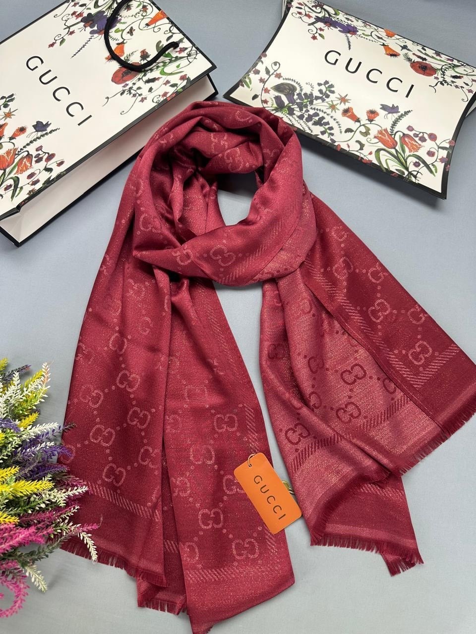 шарф gucci,шарф гуччи женский,палантин гуччи кашемир,шарф женские,коричневый шарф