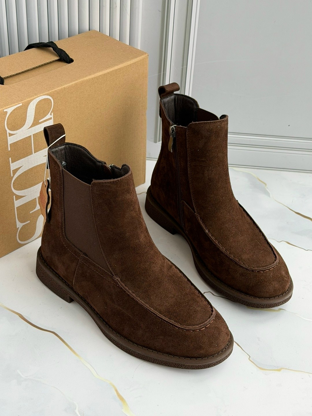 замшевые ботинки челси medicine коричневый,замшевые ботинки,ботинки высокие 12 storeez,,ботинки женские the row