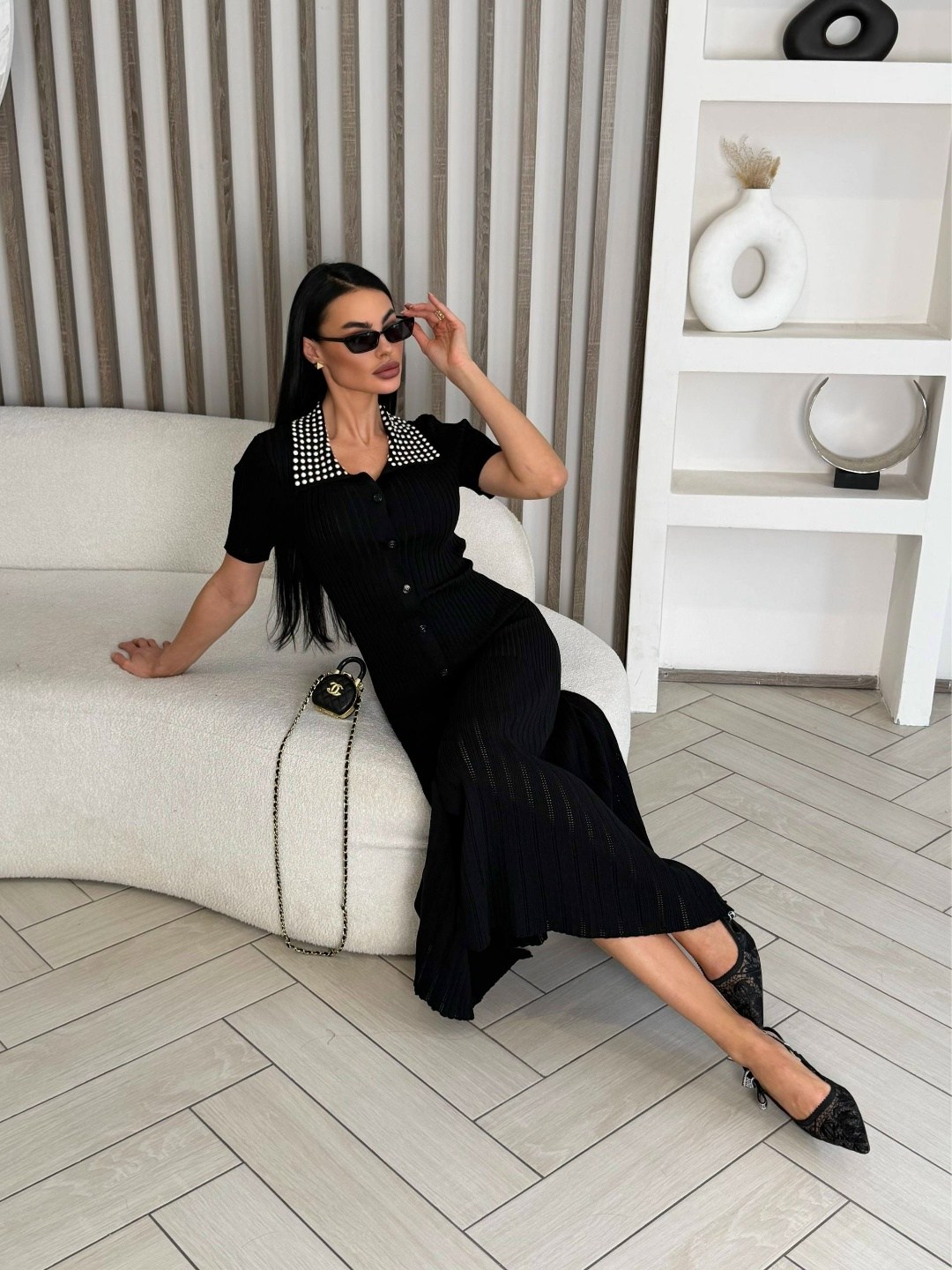 стильное платье,платье,платья элегантные,женское платье черное,платье с воротником