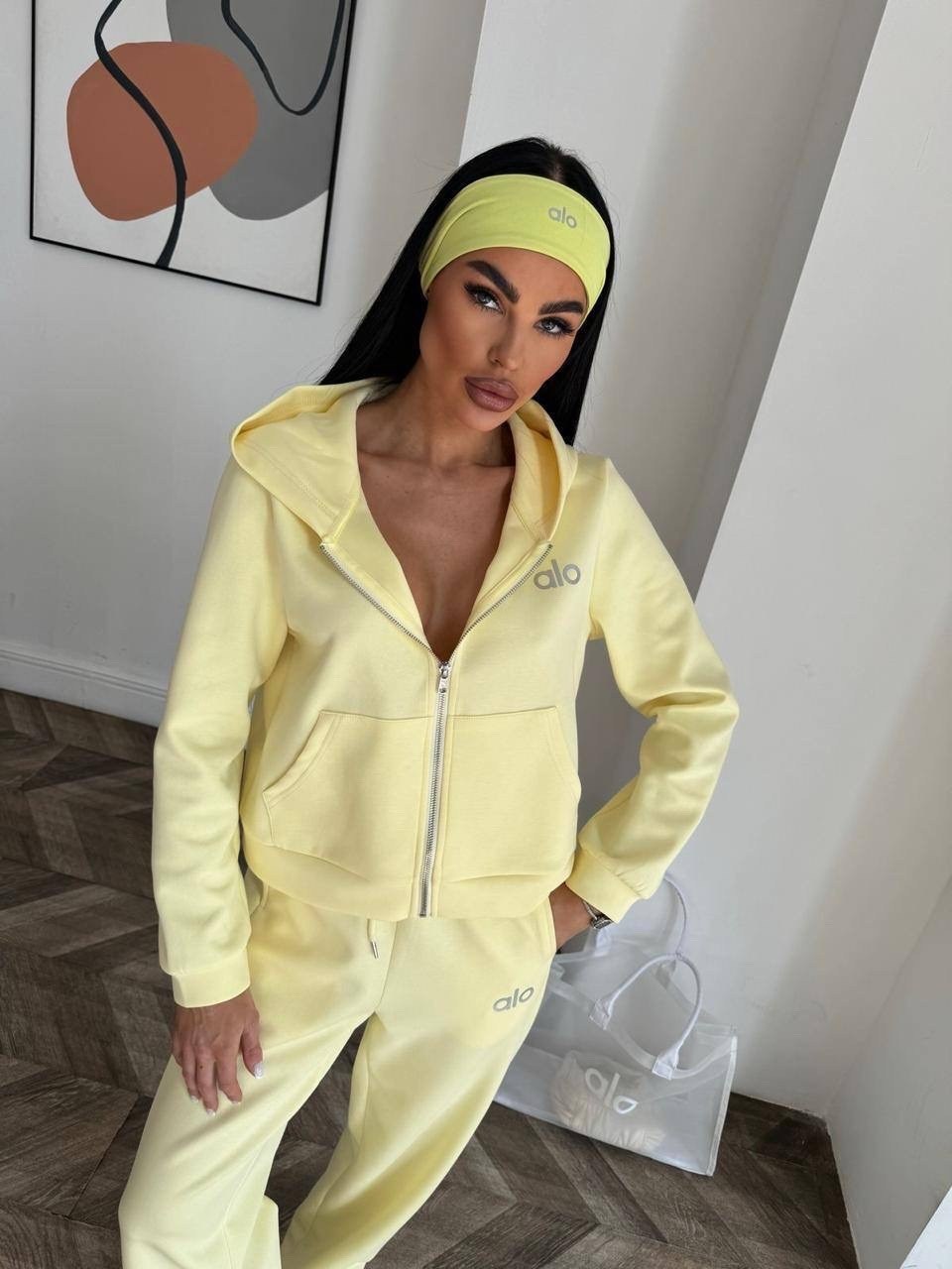 костюм спортивный женский,костюм спортивный со штанами палаццо и зип худи micca 362768683,костюм женский,спортивный костюм,костюм спортивный на молнии палаццо с кулиской 05mrk цвет желтый