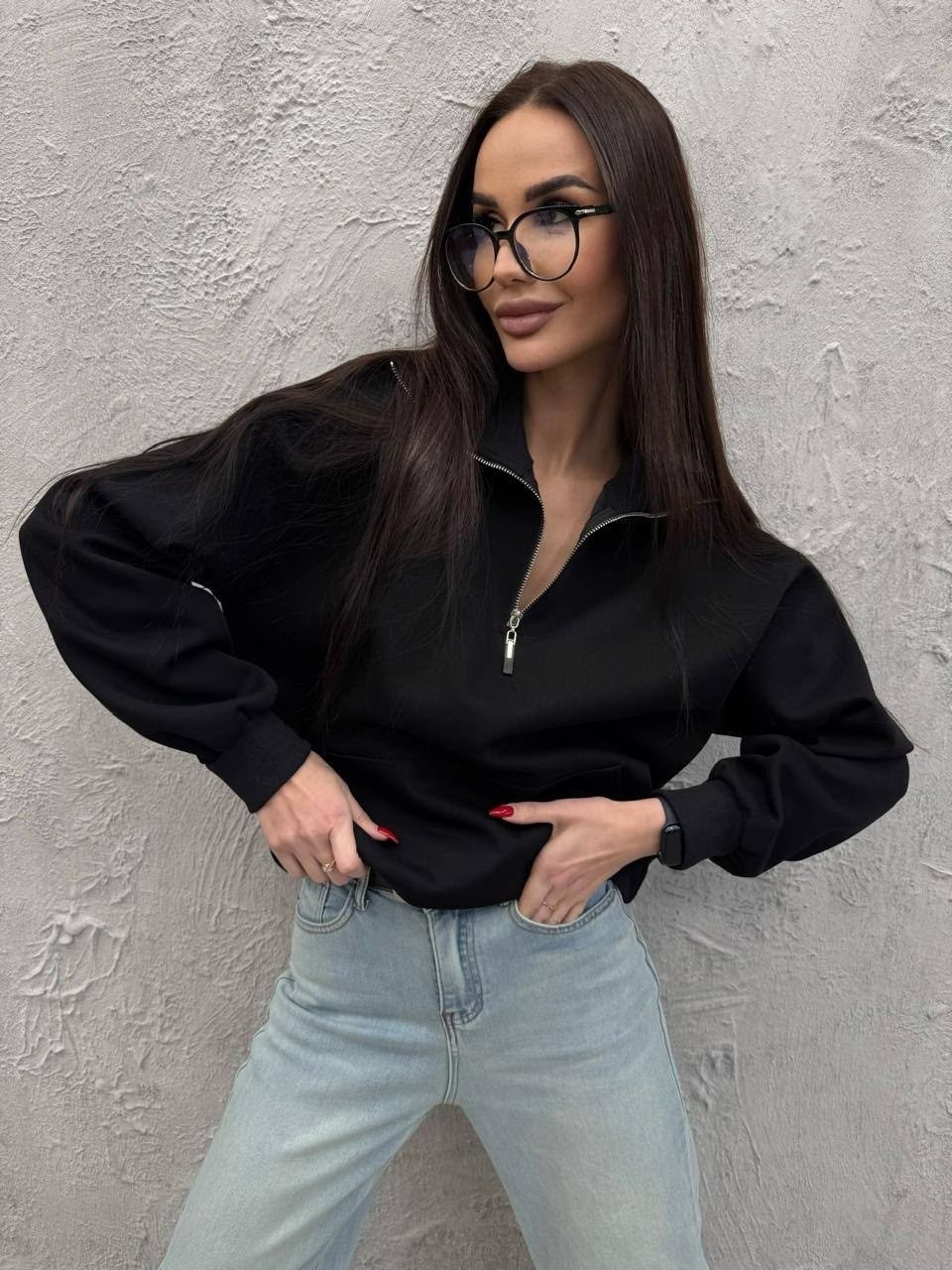 свитшот женская,свитшот оверсайз на молнии без начеса old money,женская кофта,толстовки свитшот,женский свитшот оверсайз