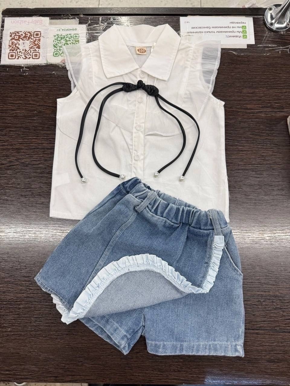 комплект одежды для маленьких девочек,костюм для девочки с юбкой,джинсовый комплект юбка жилет,модная одежда для девочек,комплект одежды для девочек