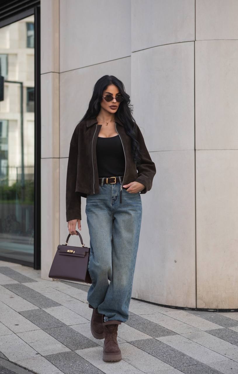 джинсы оверсайз,стиль одежды,замшевая куртка