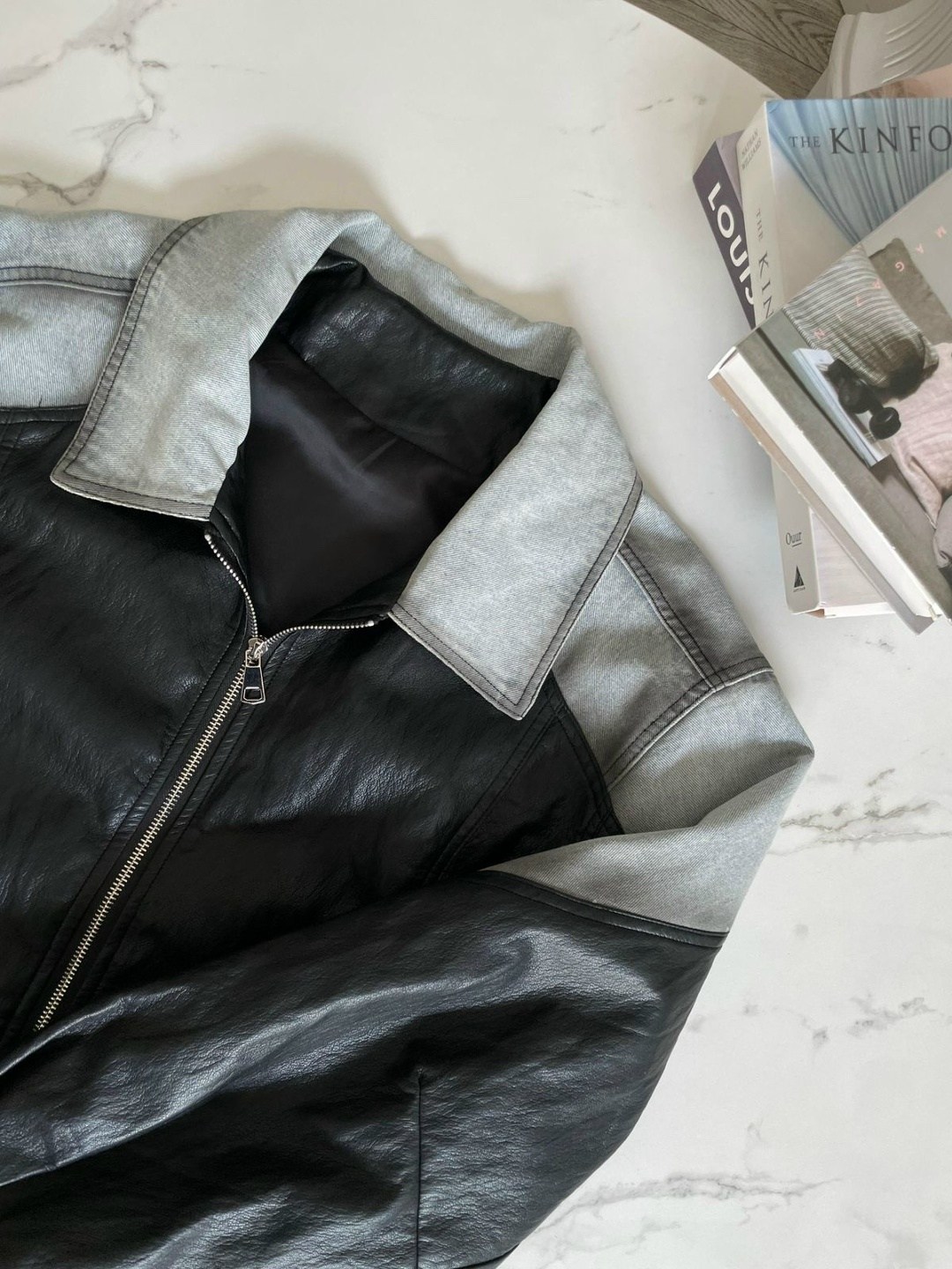 куртка из мягкой экокожи,стильная куртка,куртка женская,комбинированная куртка,куртка