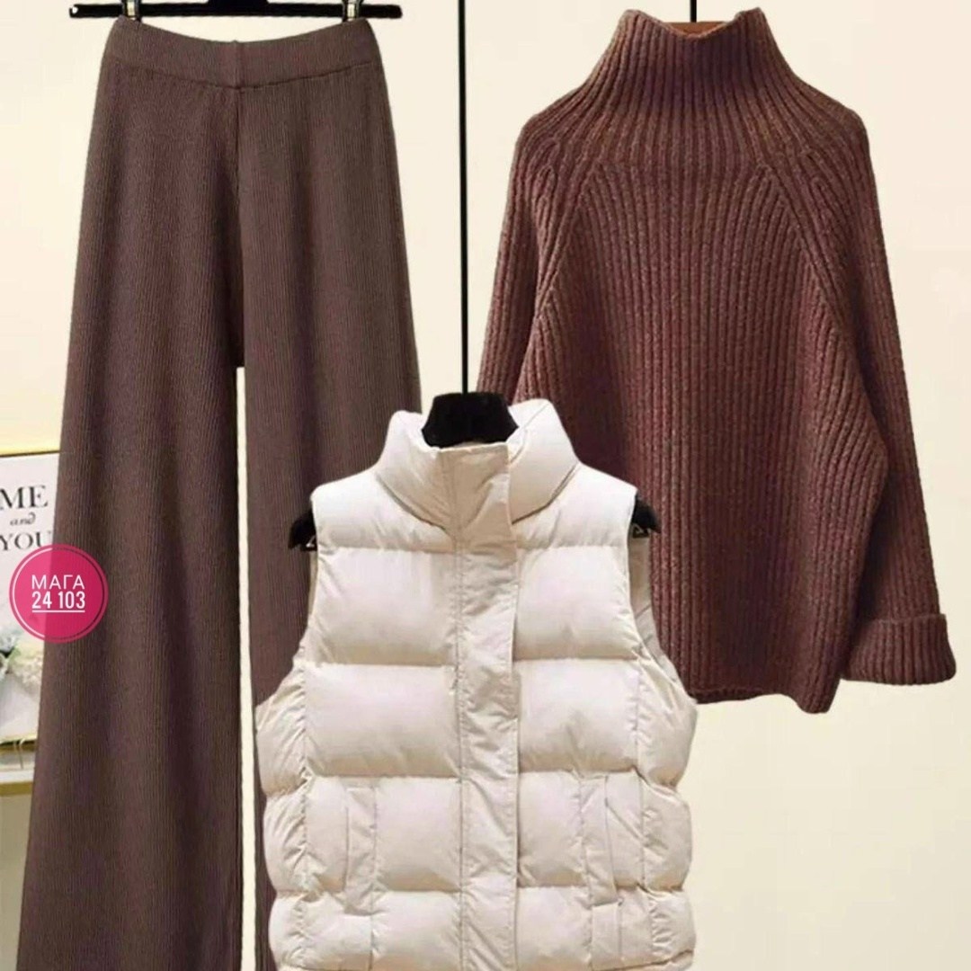 костюм повседневный,трикотажные костюмы,комплект одежды женские,модные свитера,свитер с высоким воротником