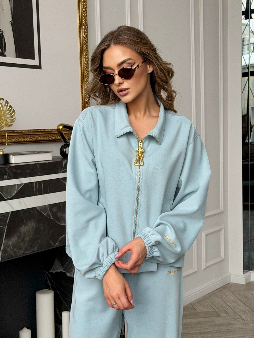 костюм спортивный,костюм спортивный женский,женский костюм,костюм с брюками,костюм голубой