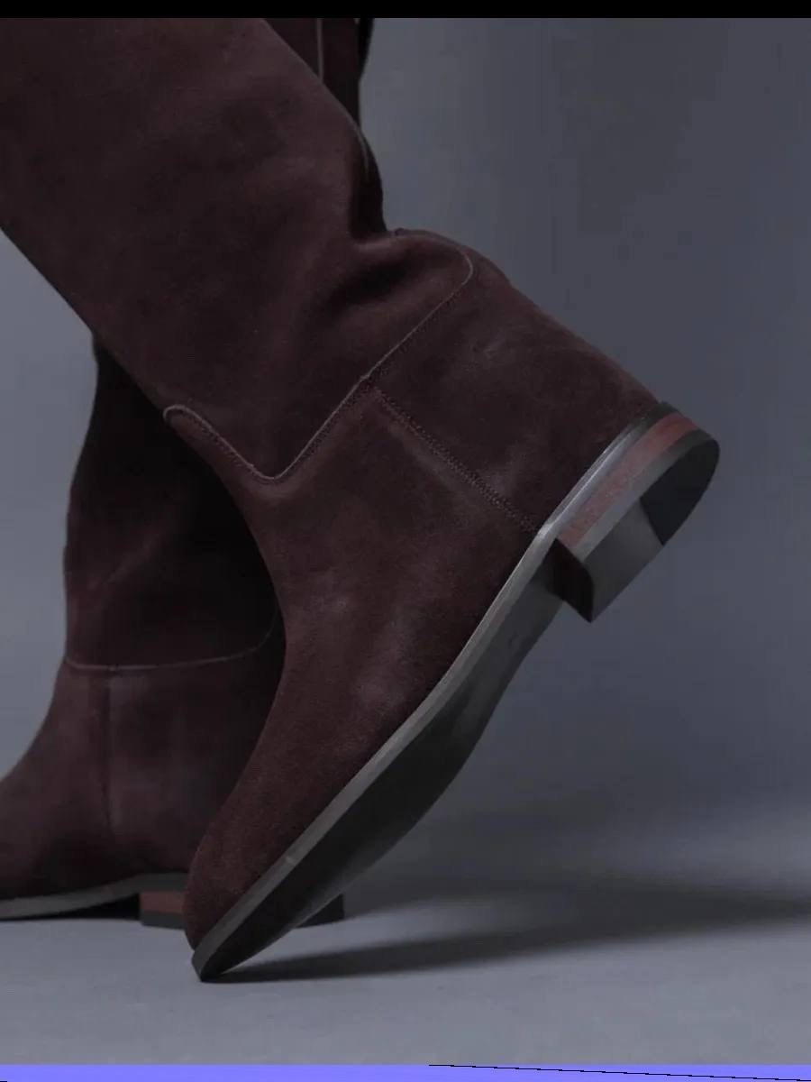 сапоги,женские сапоги,замшевые сапоги,сапоги коричневые,