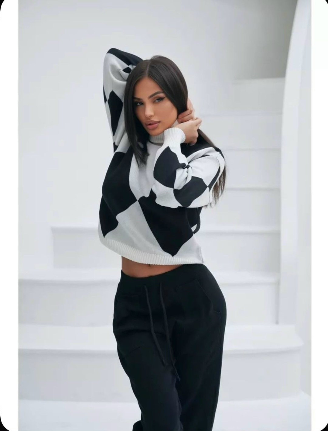 женский трикотажный костюм из двух предметов,трикотажные костюмы,женский комплект из свитера,комплект свитер,вязаные костюмы