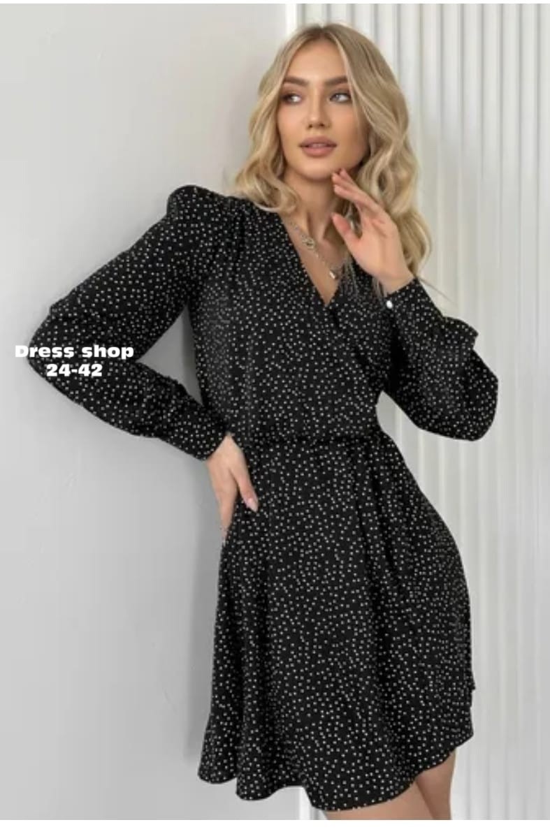 платье женское,платье,платья ,платье в горошек,платье черное в горох