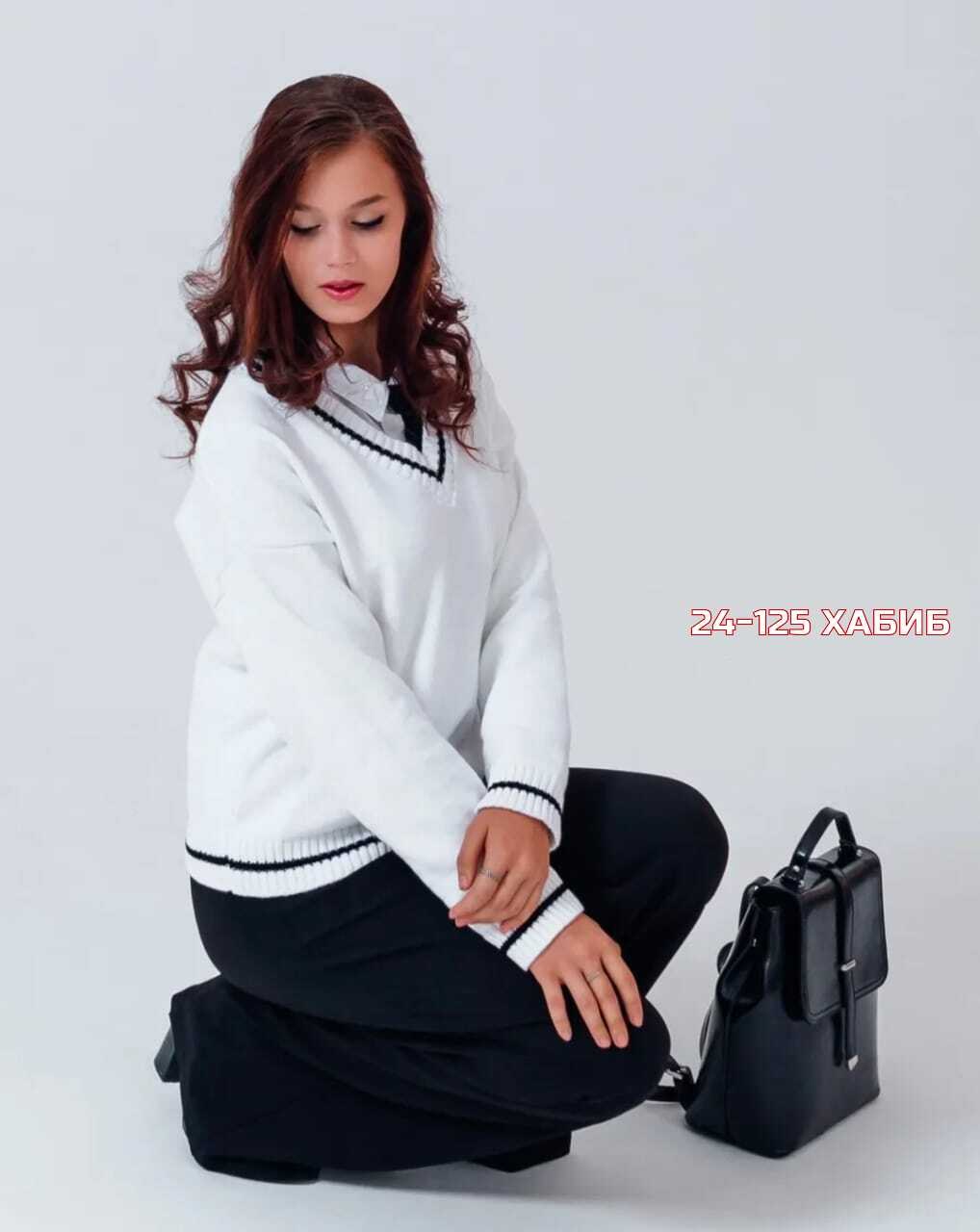 джемпер женский,джемпер пуловер,джемпер romgil тз887ш темно-синий, молочный,пуловер вязаный,модный женский свитер