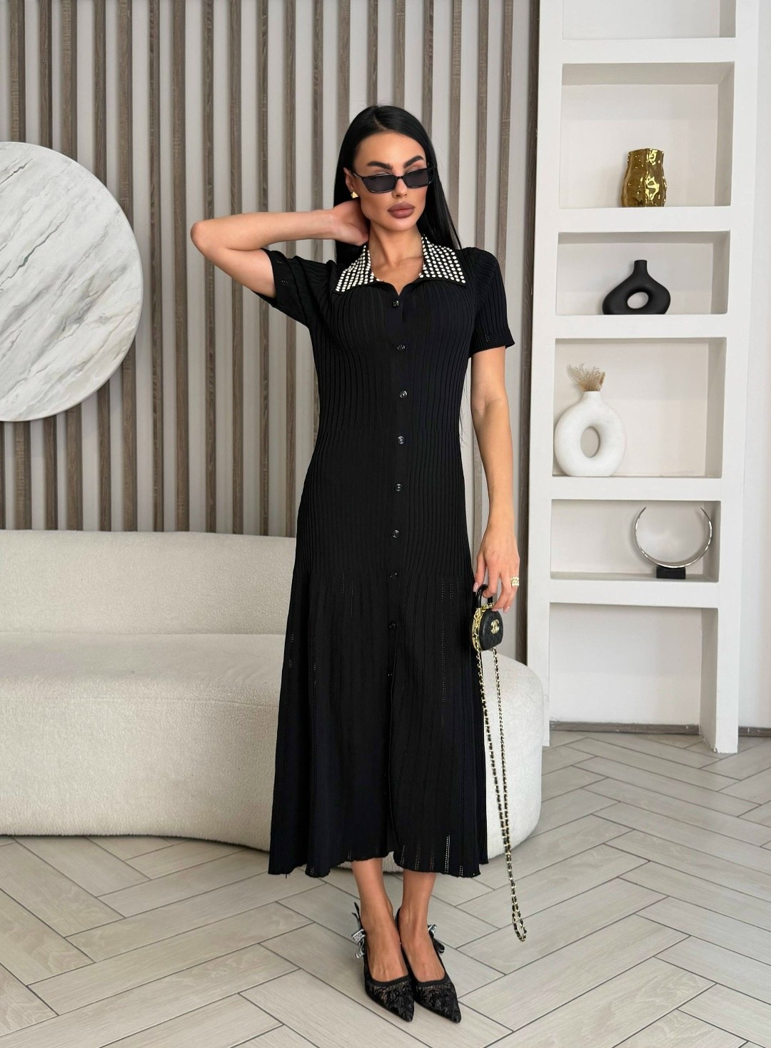 стильное платье,платье,платья элегантные,женское платье черное,платье с воротником
