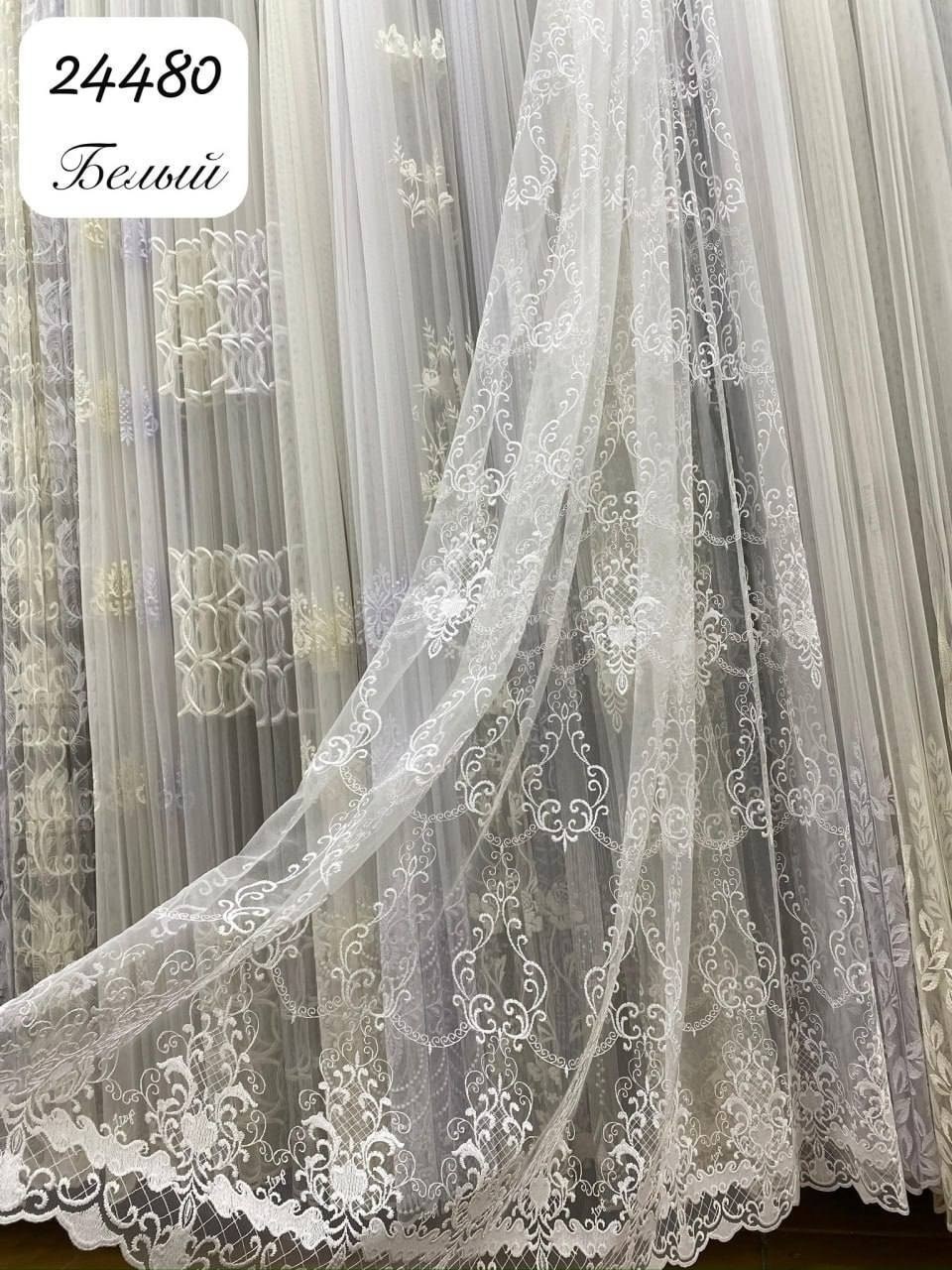 тюль сетка с вышивкой,тюль прозрачная сетка "нежнятина",тюль сетка,тюль красивый роскошный сетка вышивка "ладность"в300 см,тюль вышивка
