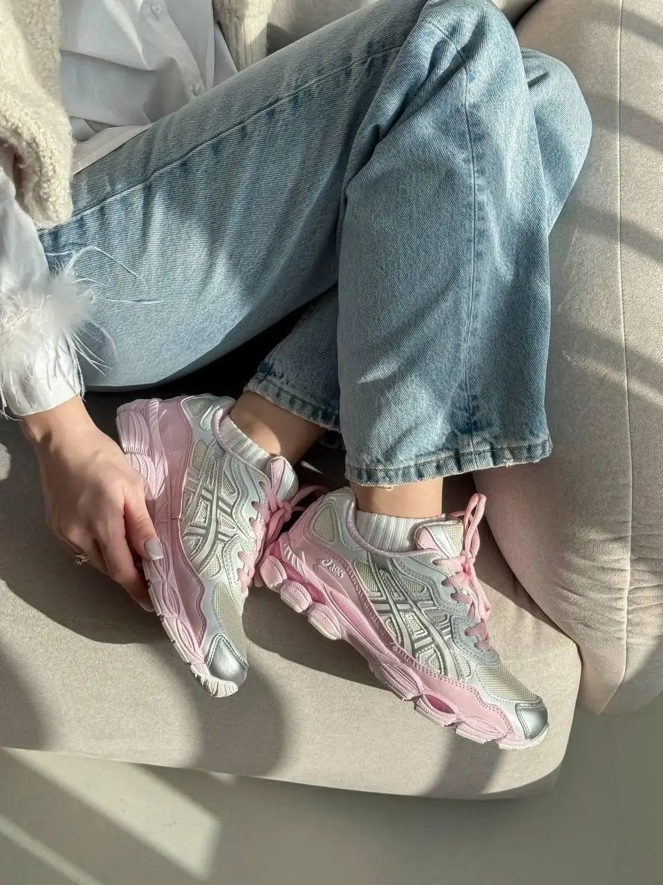 кроссовки asics,кроссовки asics gel nyc,кроссовки,кроссовки женские asics,кроссовки asics gel nyc cream mineral beige pink