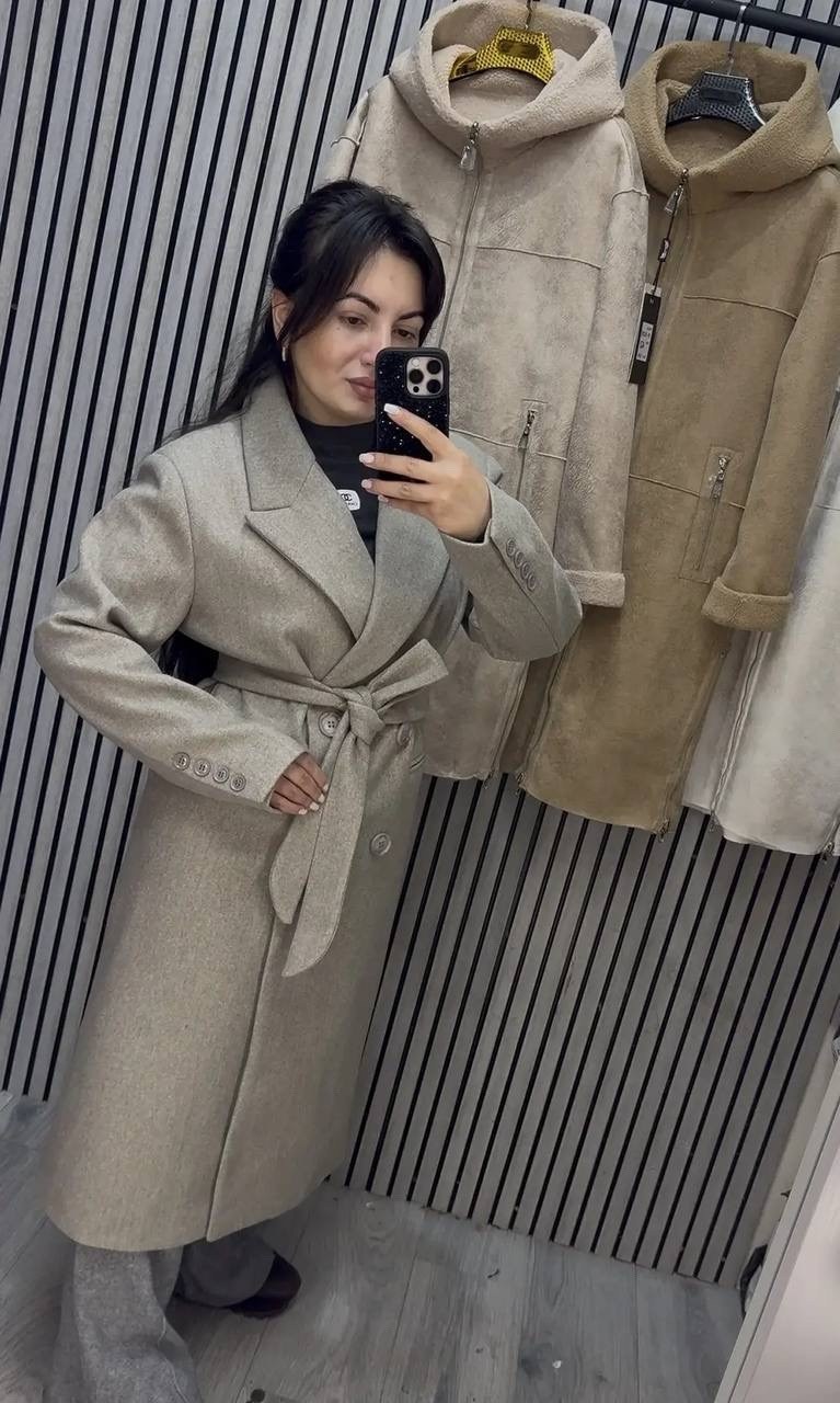 оверсайз пальто,женское пальто,шерстяное пальто,пальто с воротником,серое пальто