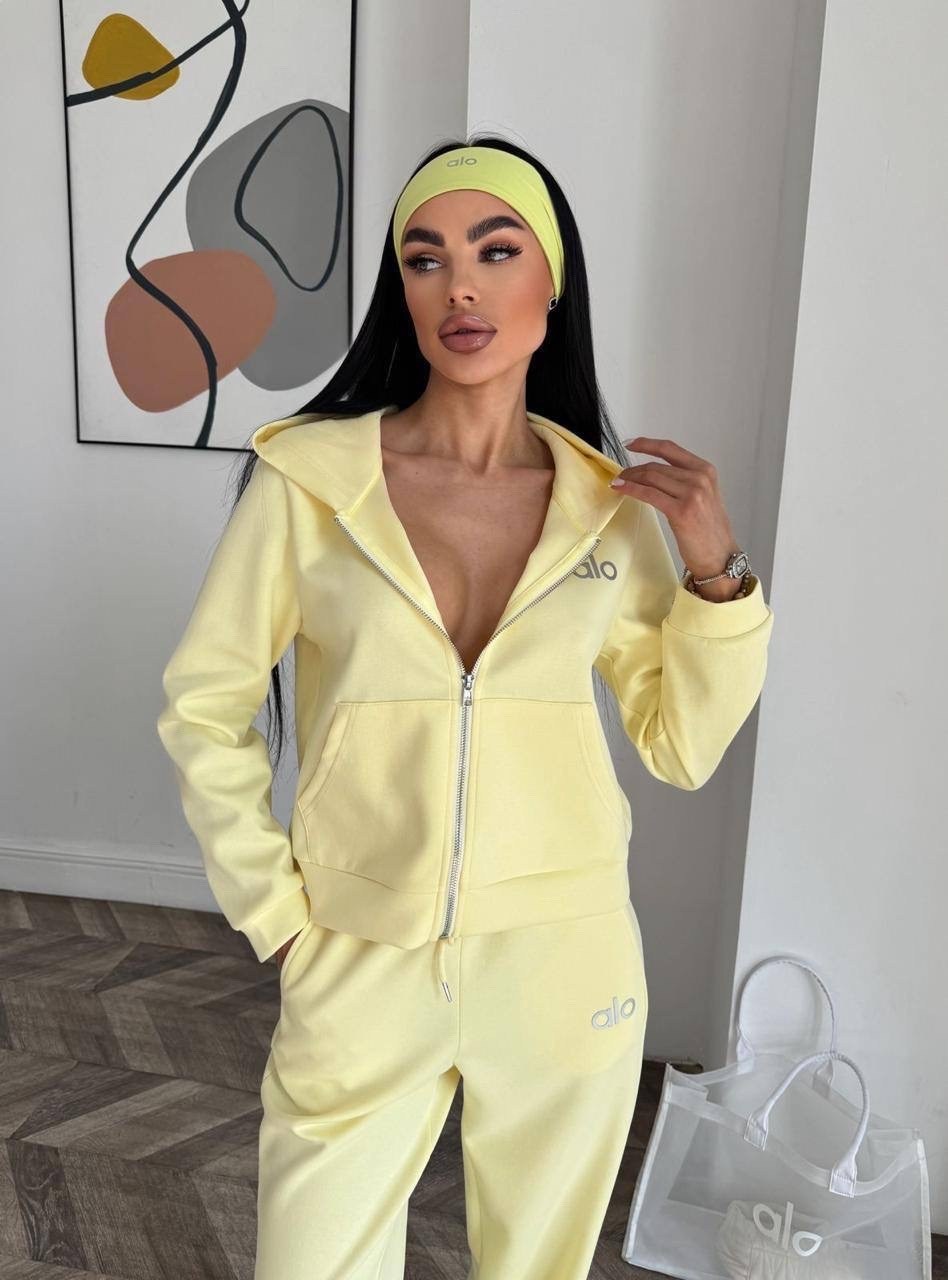 костюм спортивный женский,костюм спортивный со штанами палаццо и зип худи micca 362768683,костюм женский,спортивный костюм,костюм спортивный на молнии палаццо с кулиской 05mrk цвет желтый