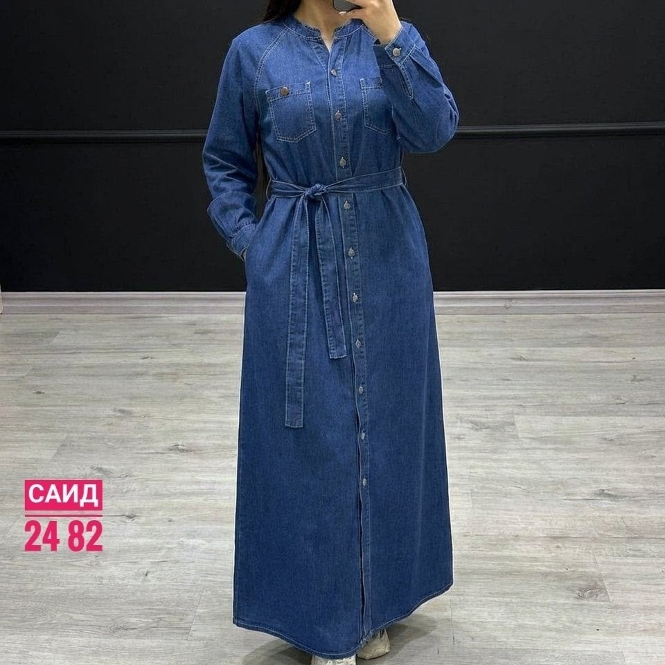 платье рубашка джинсовое длинное офисное макси в пол aisha collection,стильное джинсовое платье,джинсовое платье-рубашка длины миди,джинсовое платье,джинсовое платье женское