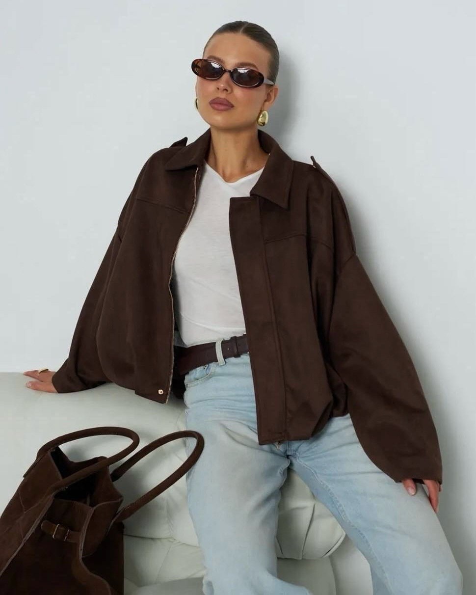 стиль оверсайз,повседневная куртка,оверсайз куртка,куртка замшевая бомбер оверсайз lancy,замшевая куртка