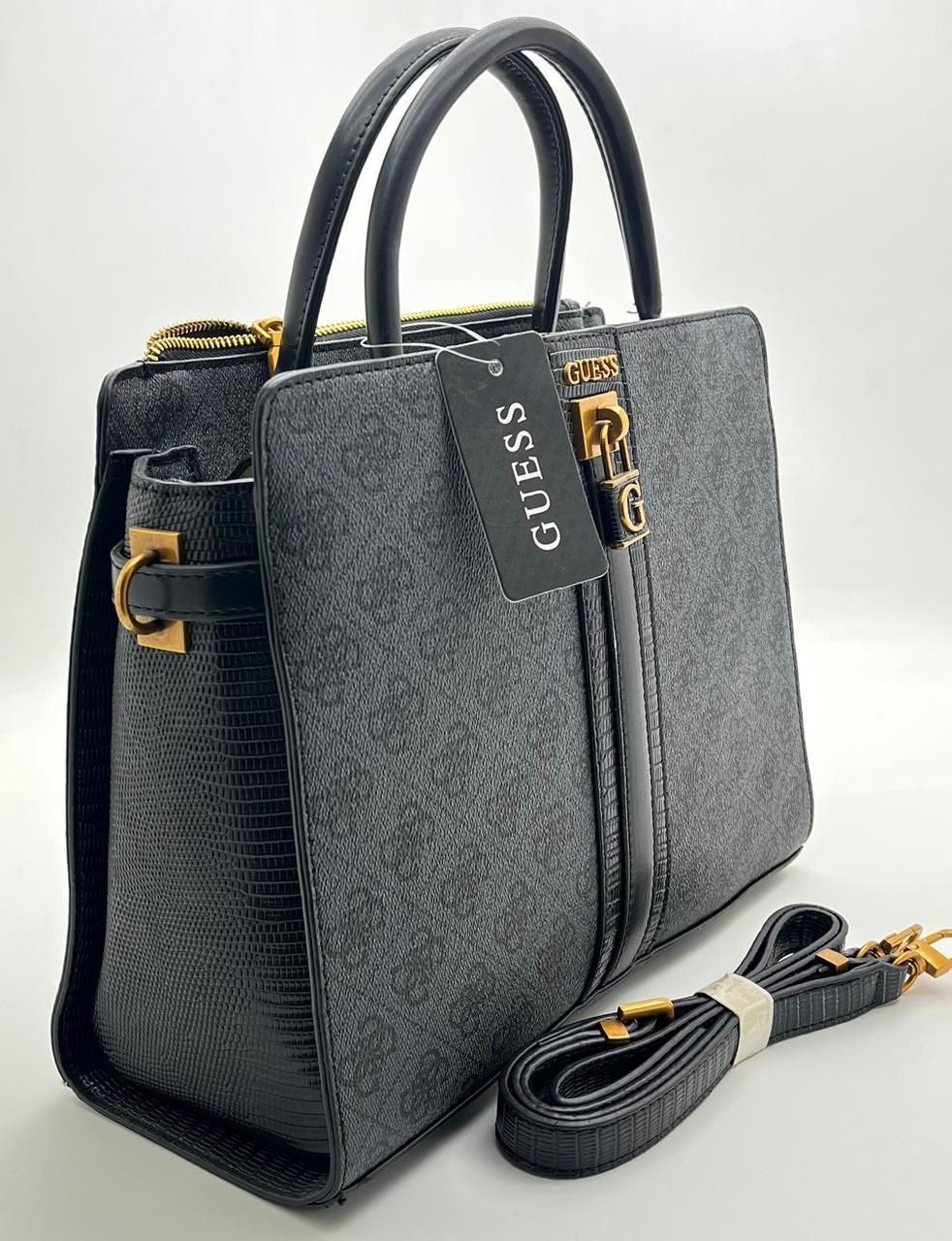 женская сумка guess,сумка guess,сумка женская guess hwsb8675060 темно-серый,сумка через плечо guess,guess сумка тоут