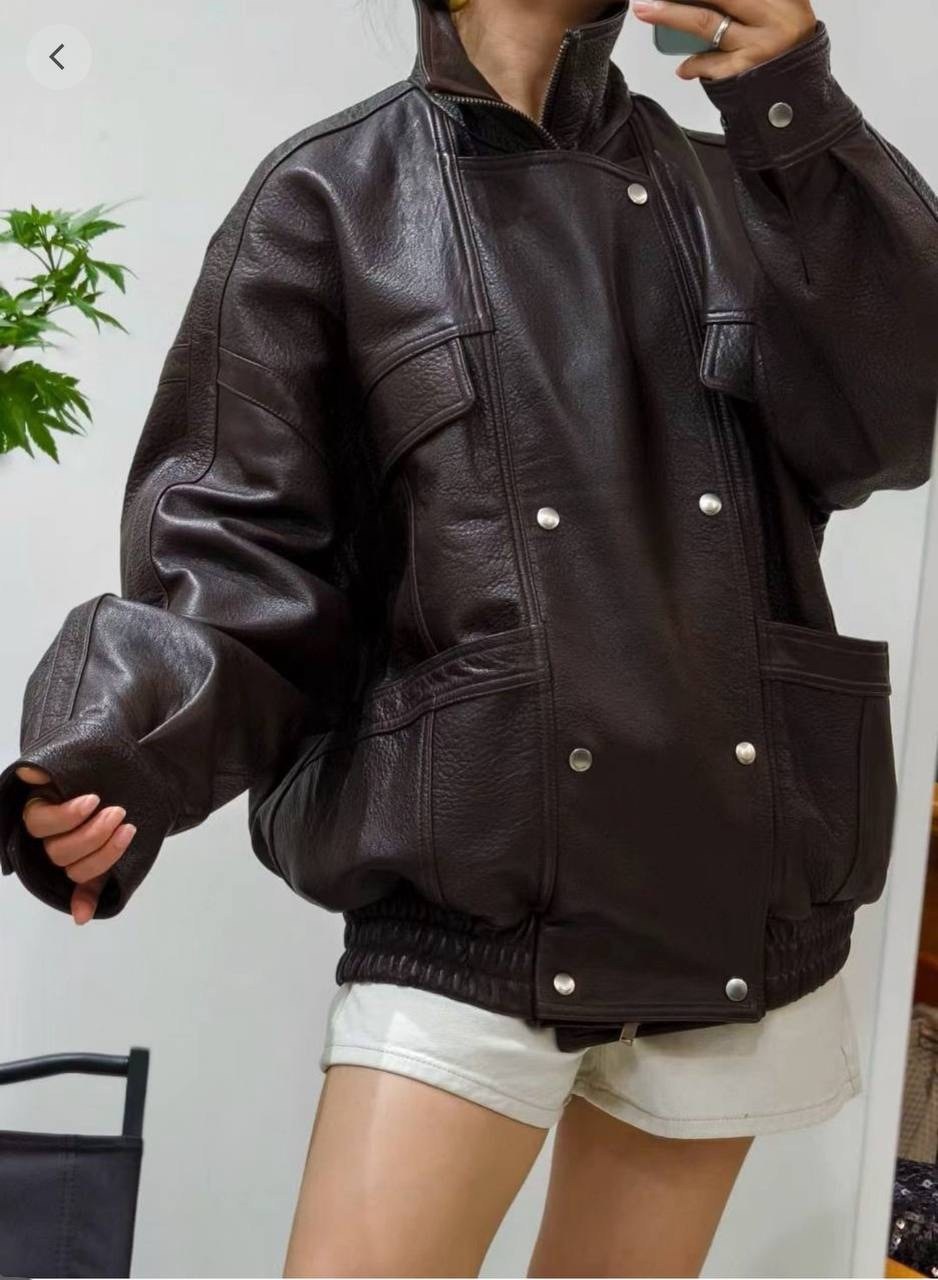 кожаная куртка,кожаная куртка женская оверсайз,косуха оверсайз кожаная куртка kira clo 329383228,стильная куртка,куртка косуха