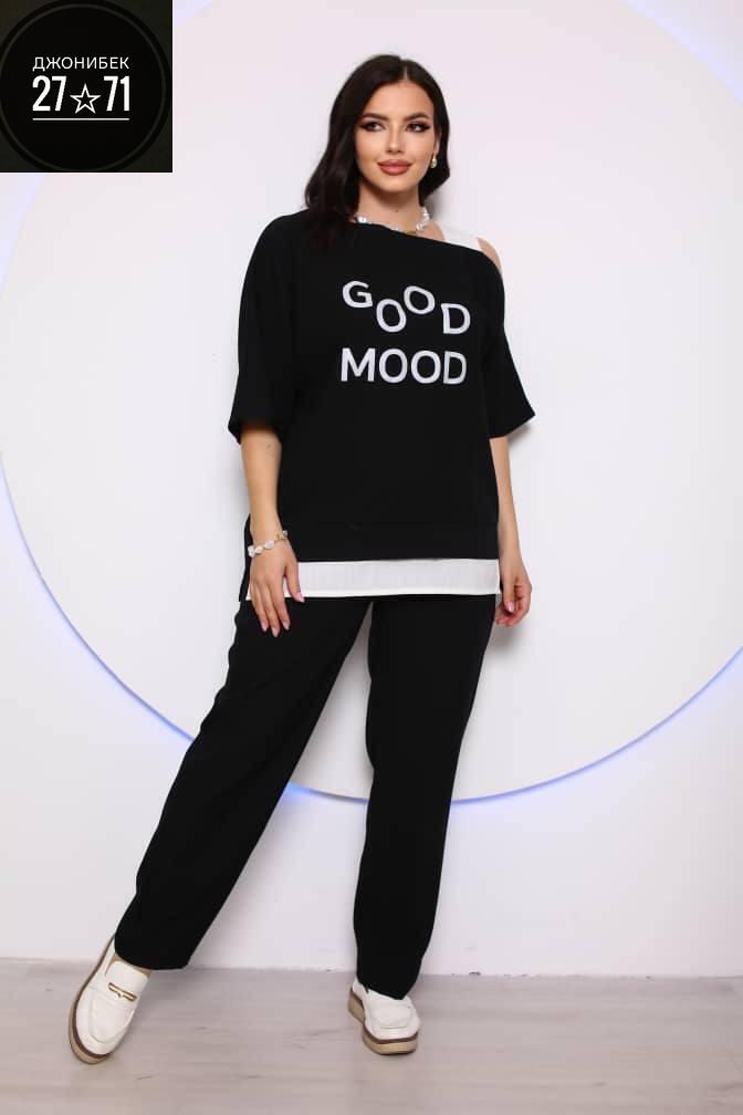 костюм женский,брючный комплект liona style 833 пепельно-зеленый,костюм из кулирки,костюм с брюками,комплект liona style 833 пепельно-зеленый