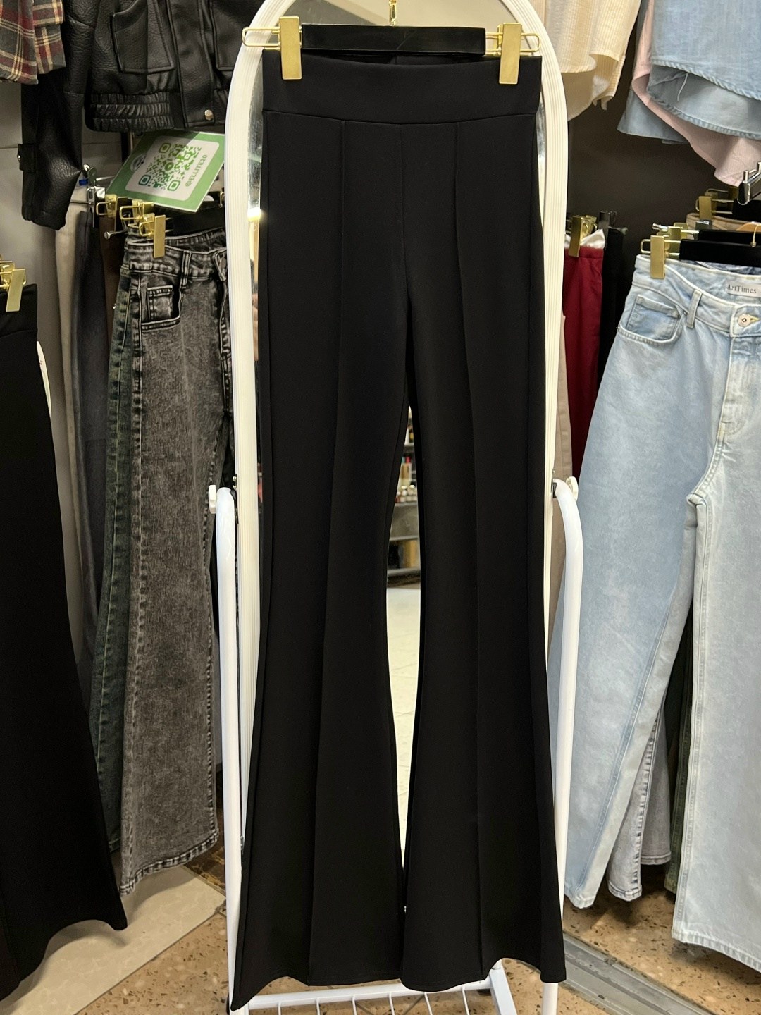 брюки черный mari-line 01140711,брюки прямые,модные брюки,брюки клёш женские,строгие брюки женские