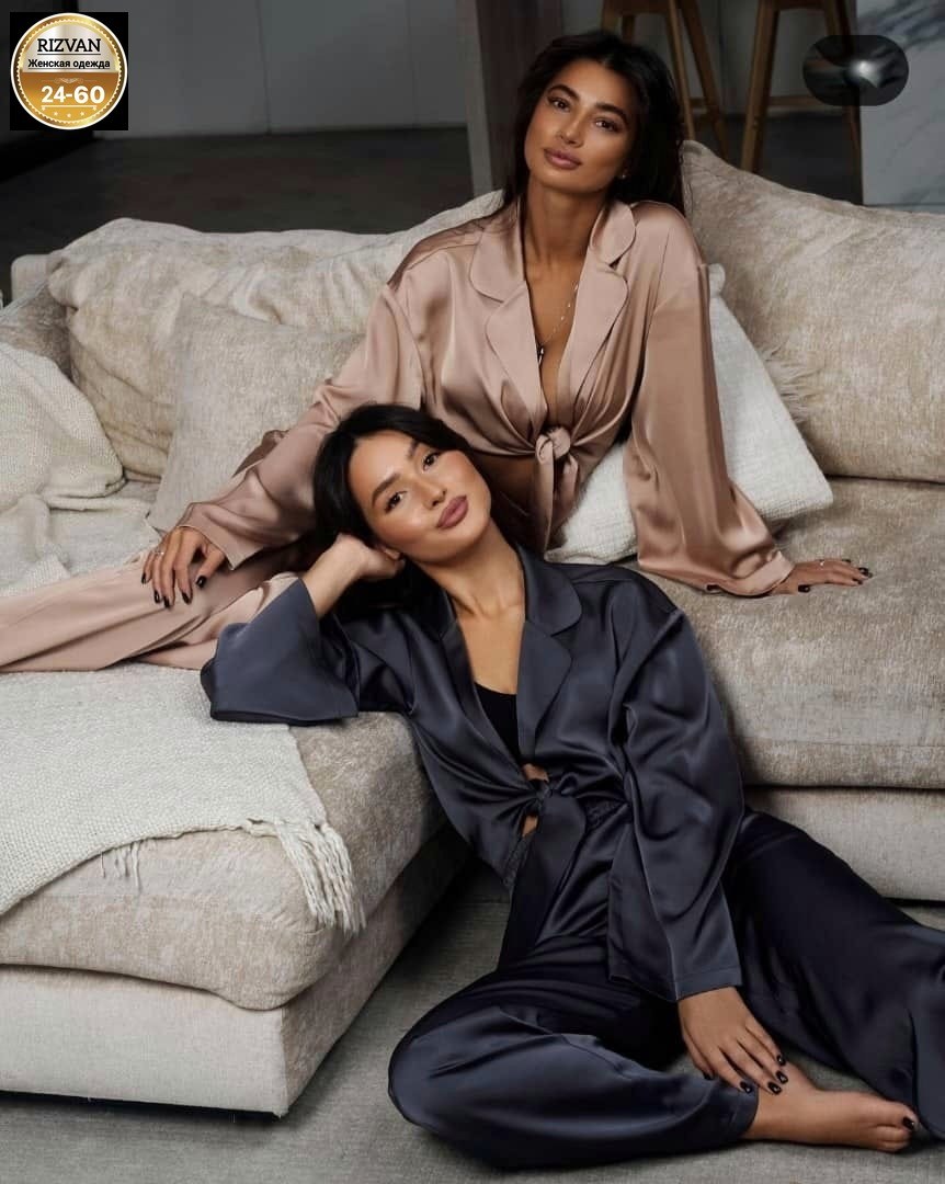 атласный костюм,шёлковый костюм в пижамном стиле,костюм в пижамном стиле,женские шелковые пижамы,пижама со штанами шелковая