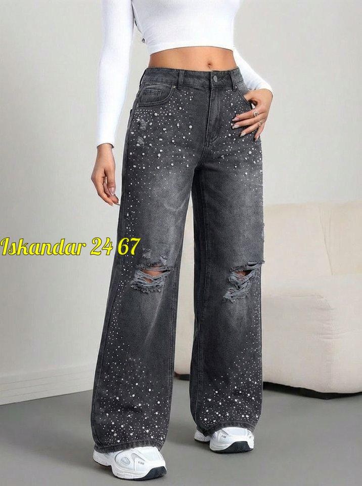 женские джинсы со стразами,джинсы со стразами,джинсы женские со стразами рваные,джинсы со стразами широкие,джинсы прямые со стразами голубые le o 222675249