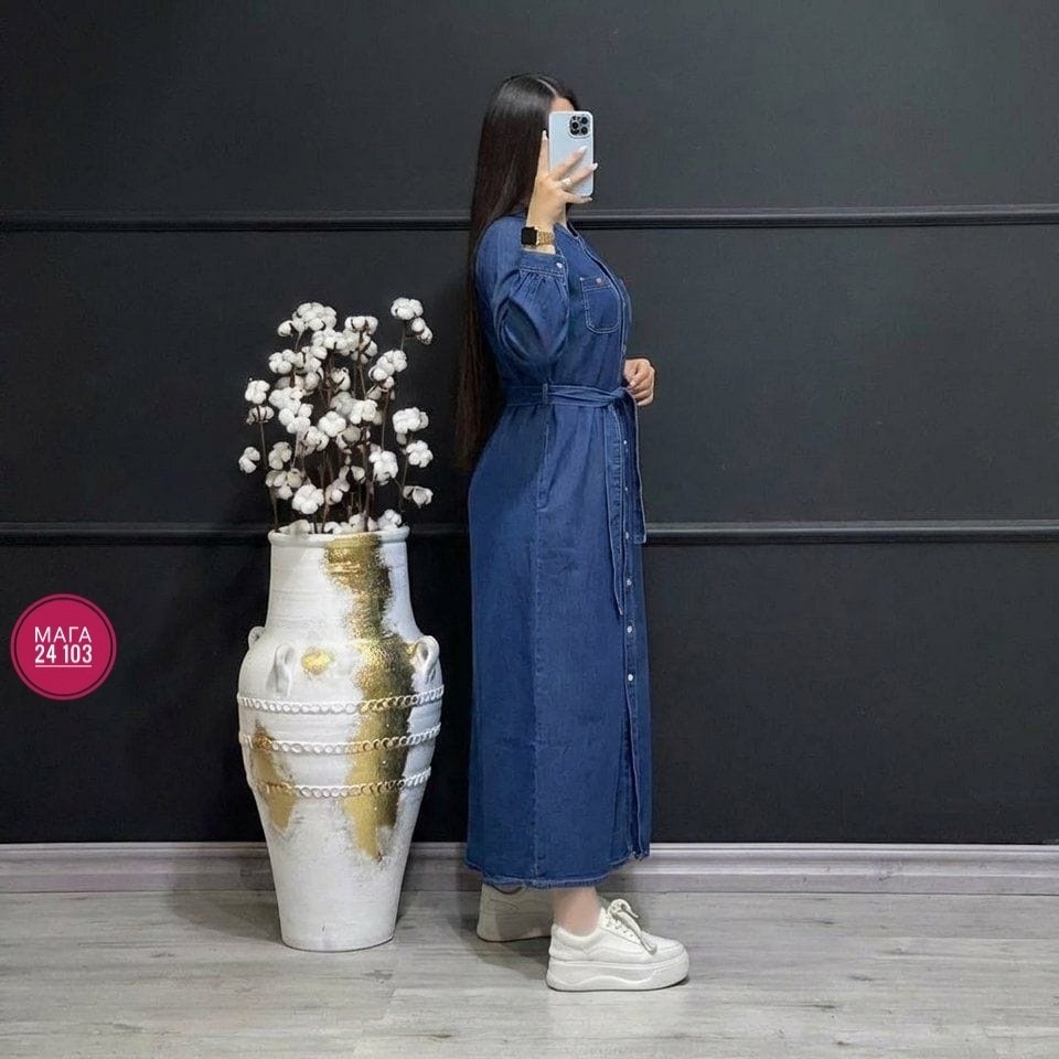 платье рубашка джинсовое длинное офисное макси в пол aisha collection,джинсовое платье-рубашка длины миди,джинсовое платье,джинсовое платье длинное,стильное джинсовое платье