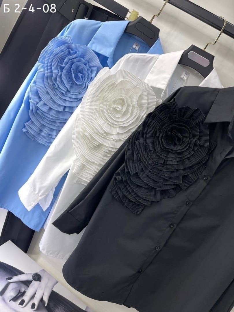 рубашка женская,рубашка повседневная,рубашка с объемным цветком,блузка модная,элегантная рубашка