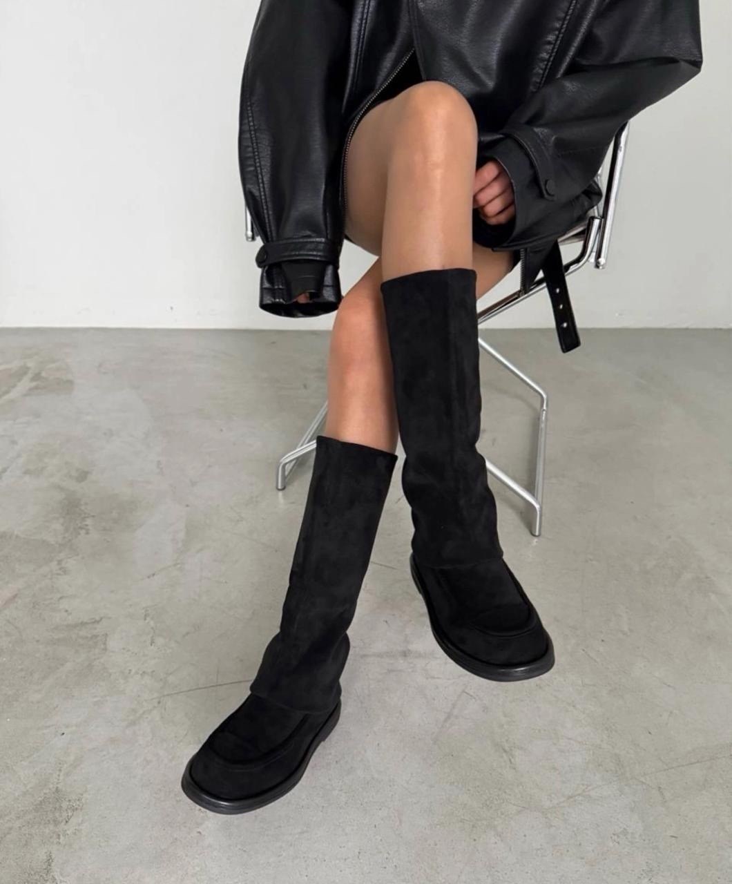 сапоги женские демисезонные замшевые j.macabu,сапоги замша,сапоги женские демисезонные замшевые,замшевые сапоги,сапоги женские демисезонные замшевые j.macabu цвет черный