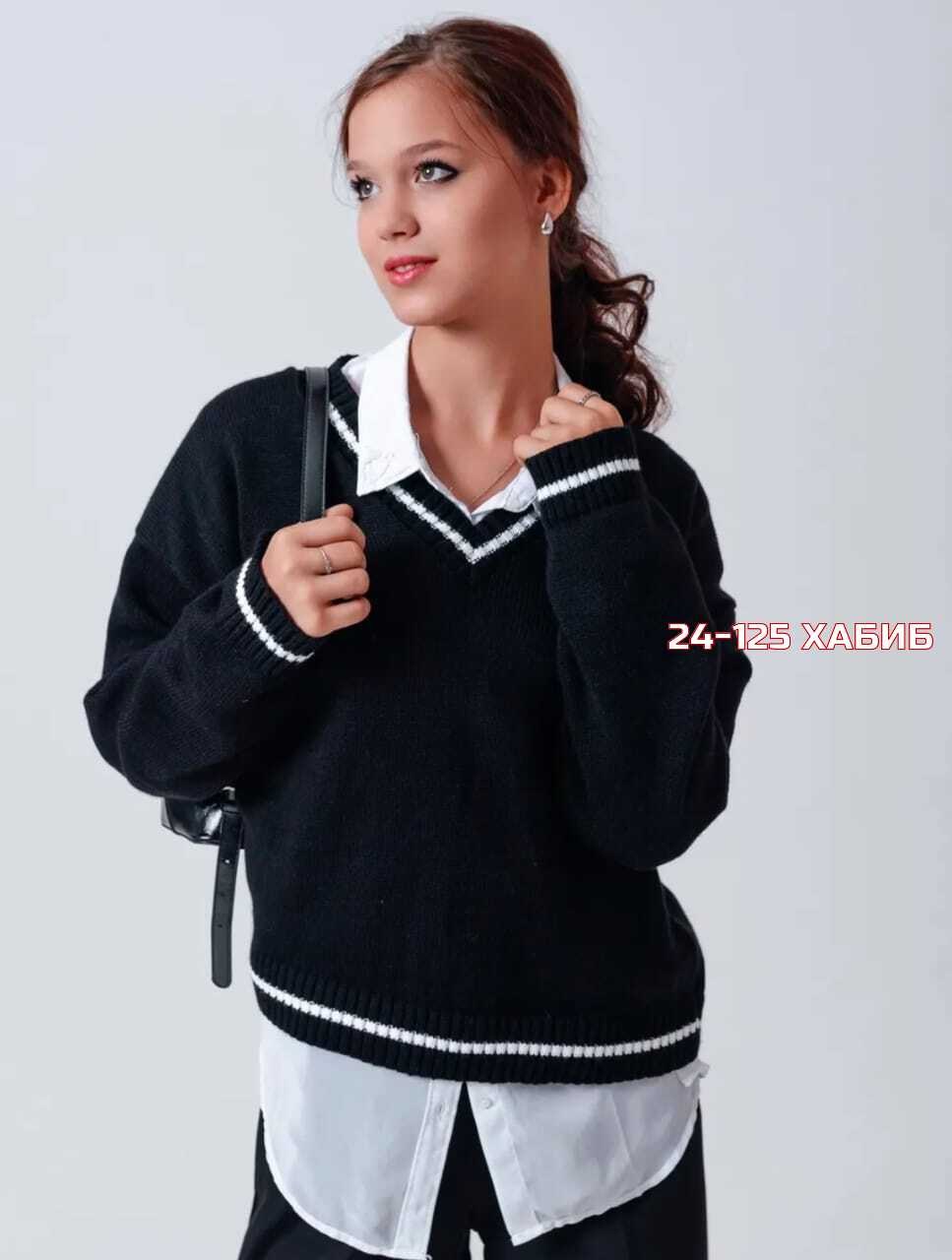 джемпер romgil тз887ш темно-синий, молочный,джемпер пуловер,джемпер классический,джемпер женский,модный женский свитер