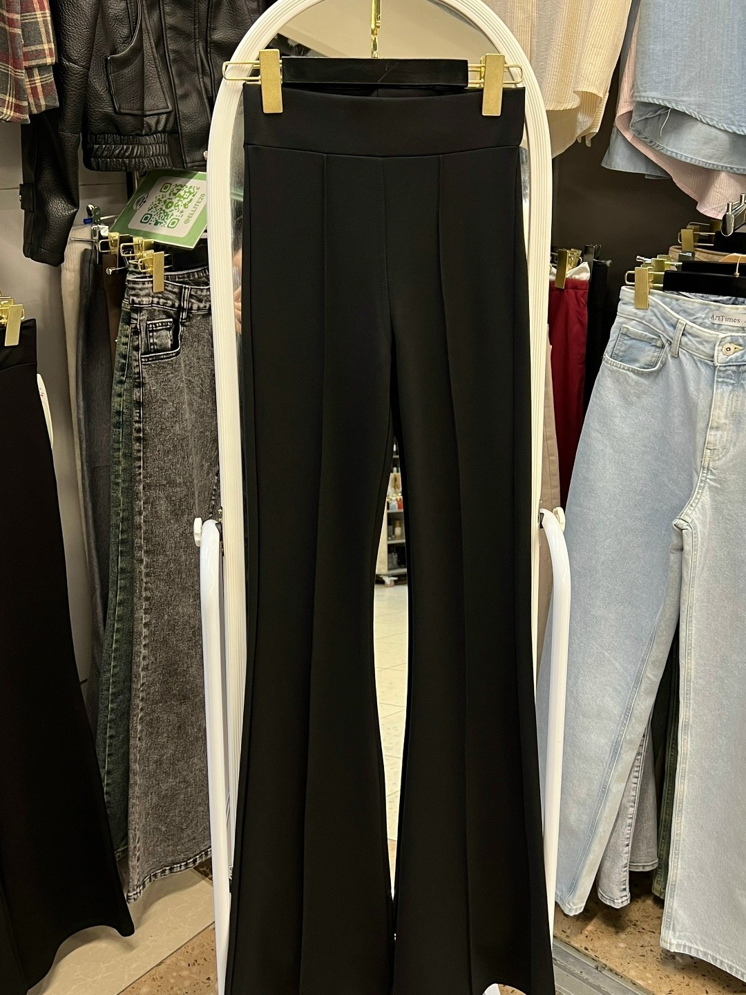 брюки черный mari-line 01140711,брюки прямые,модные брюки,брюки клёш женские,строгие брюки женские