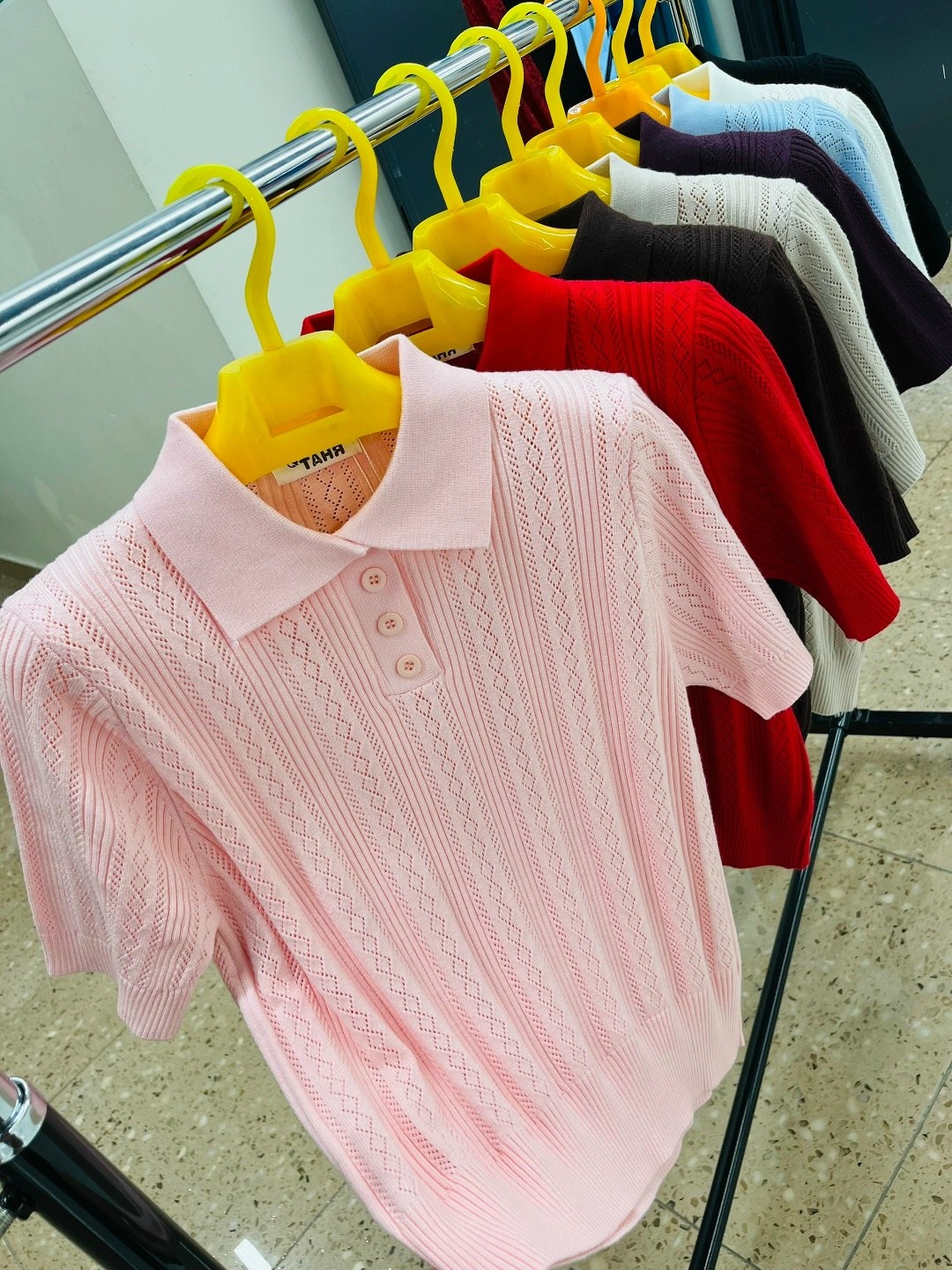 женский джемпер,вязаное поло,вязанная кофта,джемпер голубой,свитер поло