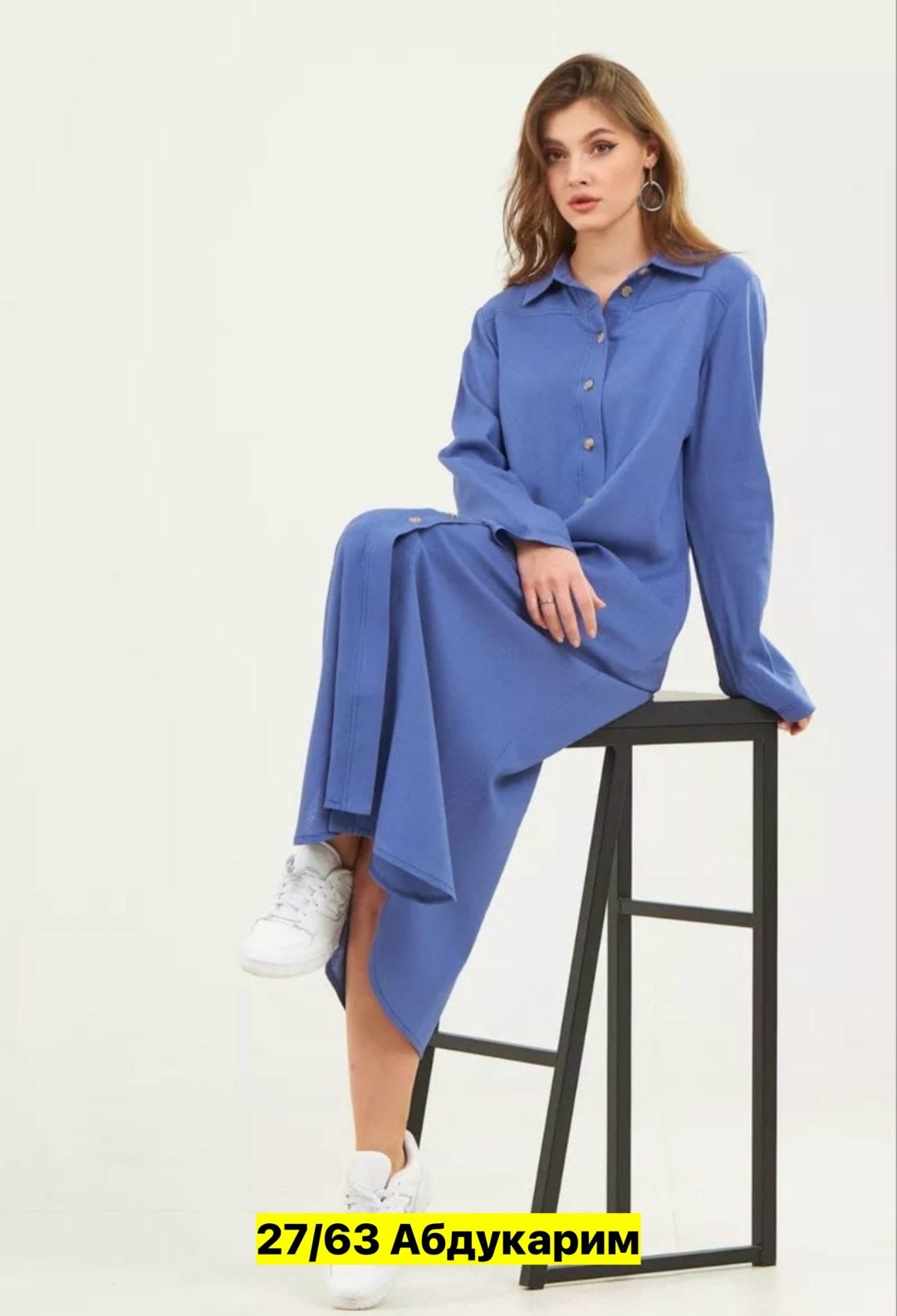 джинсовое платье-рубашка,элегантное свободное джинсовое платье-рубашка,платье джинсовое,длинное джинсовое платье рубашка,платье джинс