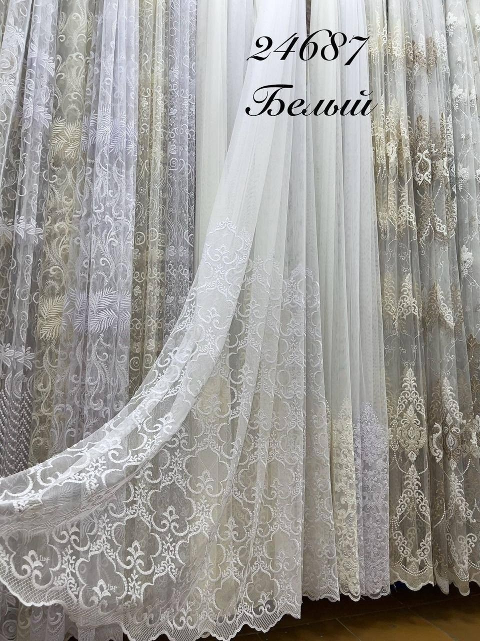 тюль сетка с вышивкой,тюль прозрачная сетка "нежнятина",тюль сетка,тюль красивый роскошный сетка вышивка "ладность"в300 см,тюль вышивка