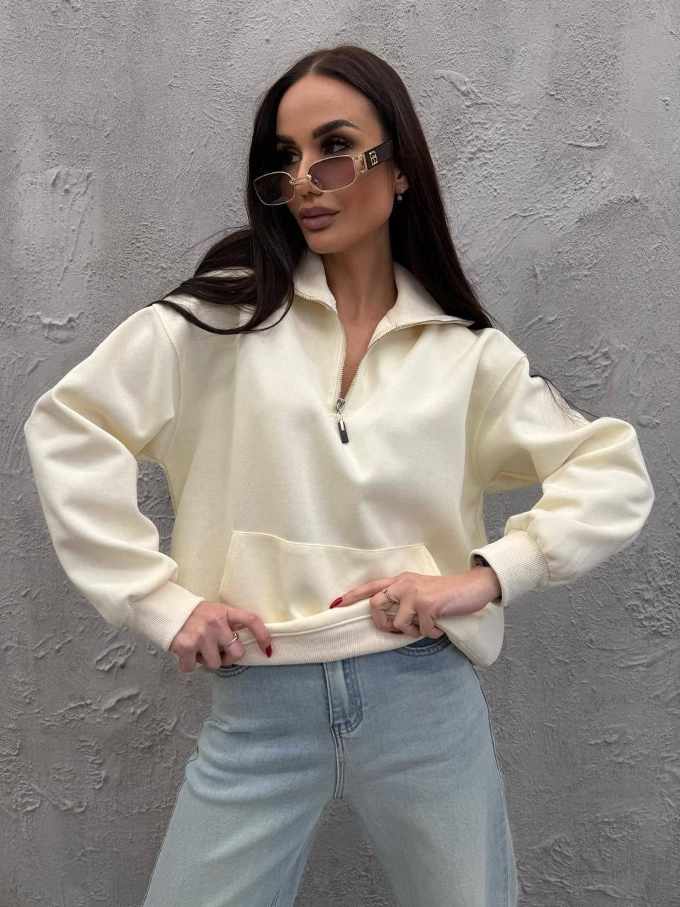 свитшот женская,свитшот оверсайз на молнии без начеса old money,женская кофта,толстовки свитшот,женский свитшот оверсайз