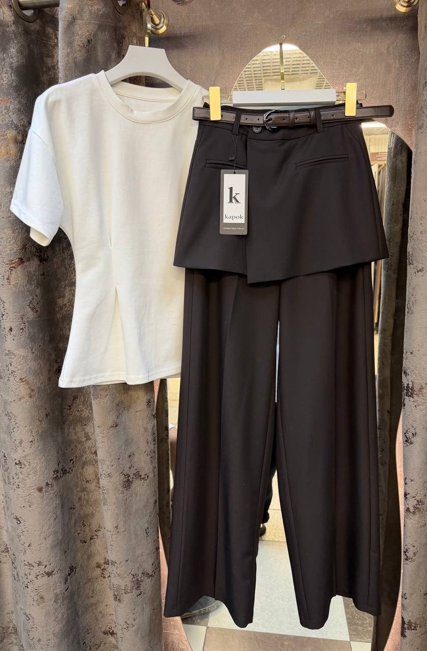 брюки с юбкой,брюки с широкими штанинами,широкие брюки,брюки с высокой талией,модные широкие брюки