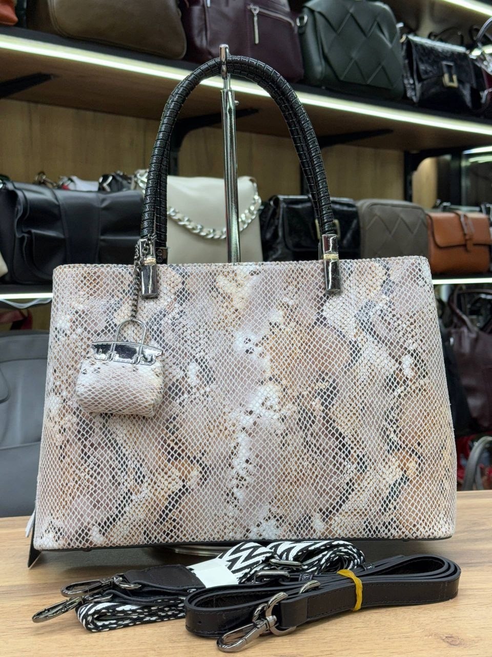 сумка женская,сумка,женская сумка из кожи питона,сумка женская кожаная,модная сумка