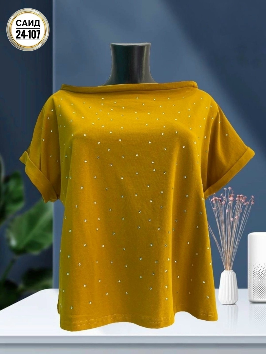 черная женская футболка,футболки женская,женская футболка со стразами, ,футболка больших размеров с бусинами welcome fashion