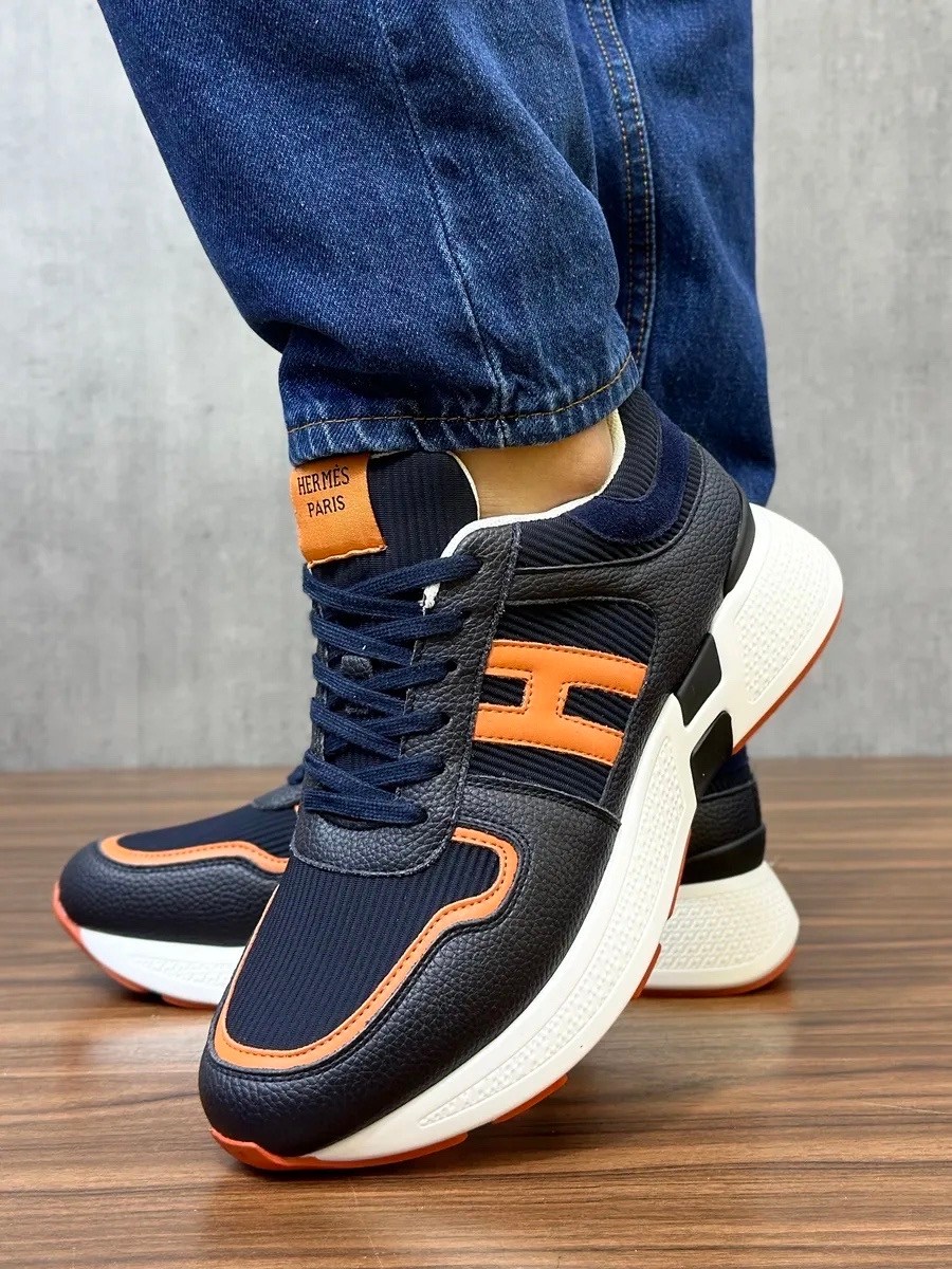 кроссовки hermes,кроссовки hermes мужские,мужские кроссовки hermes navy,кроссовки hermes оригинал,мужские комбинированные кроссовки hermes