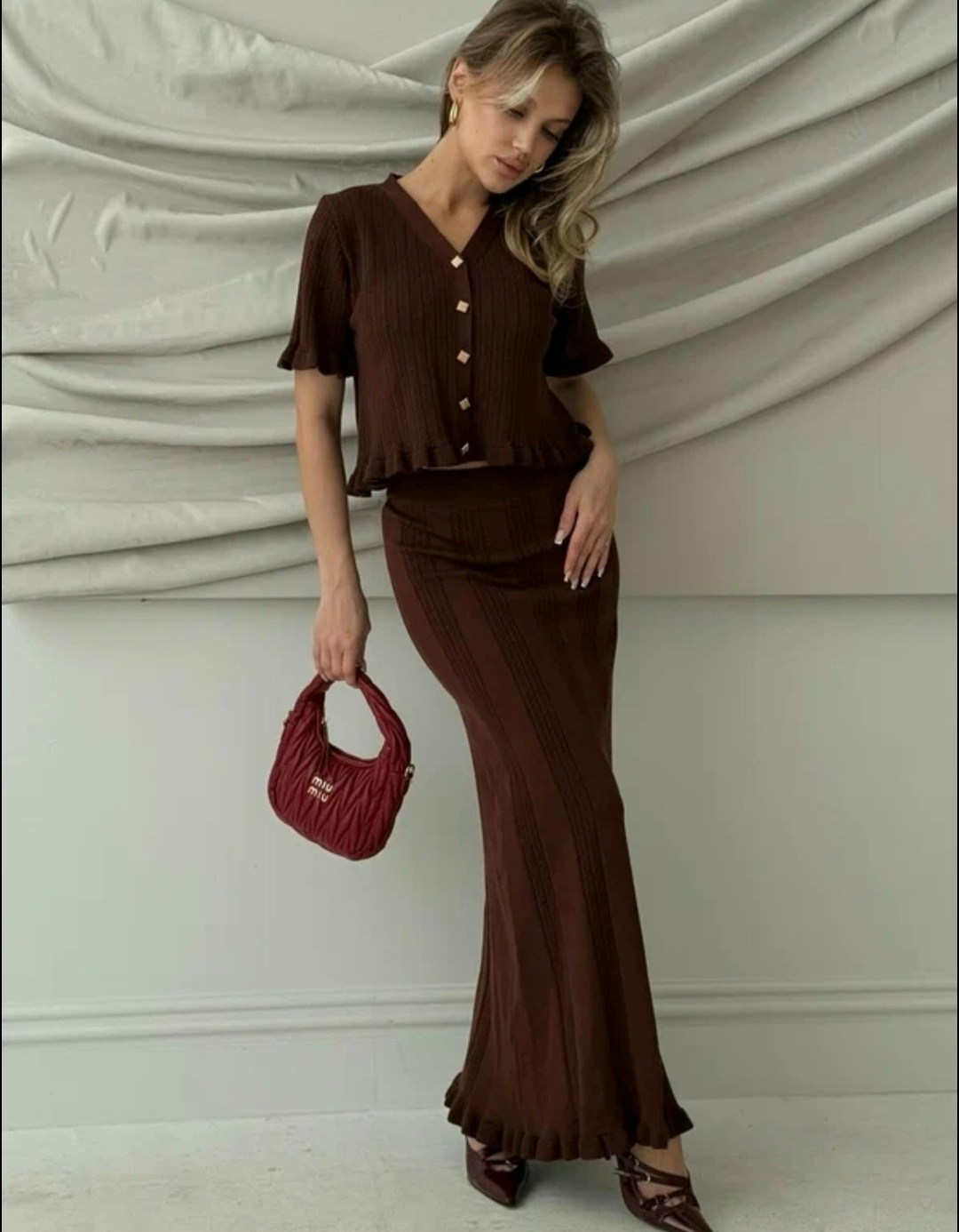 костюм трикотажный с юбкой макси emberens,трикотажный костюм,костюм трикотажный с юбкой,костюм с юбкой,женский костюм