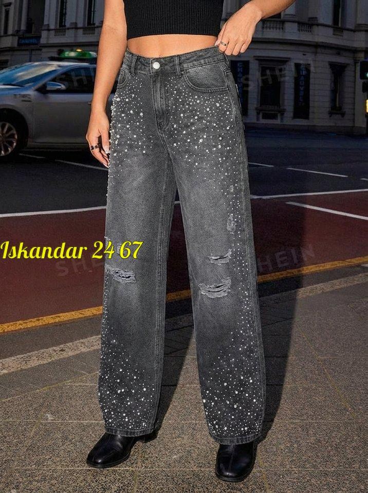 женские джинсы со стразами,джинсы со стразами,джинсы женские со стразами рваные,джинсы со стразами широкие,джинсы прямые со стразами голубые le o 222675249