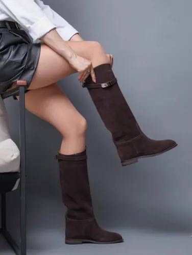 сапоги,женские сапоги,замшевые сапоги,сапоги коричневые,