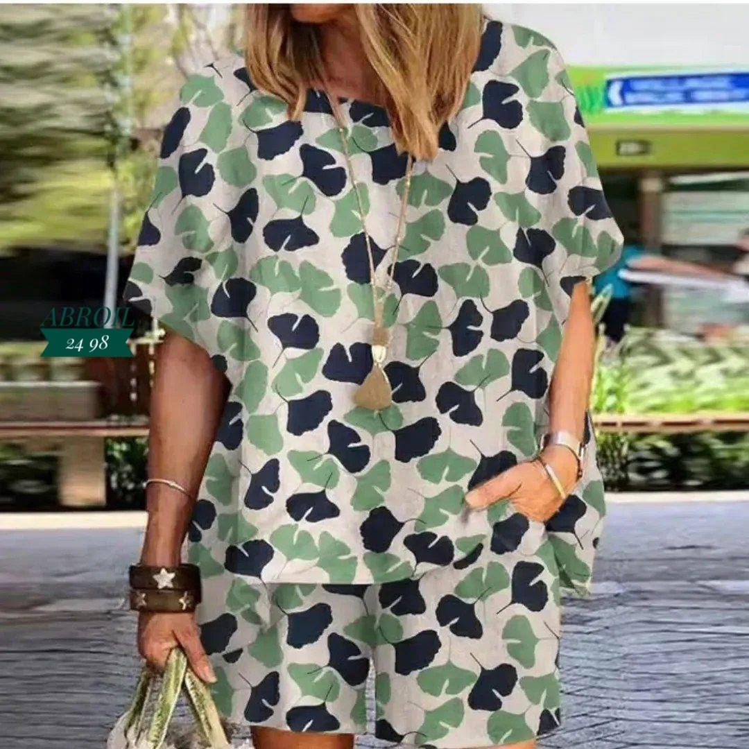 летние женские костюмы,летние костюмы,женская блузка с принтом,костюм с принтом,летний костюм оверсайз