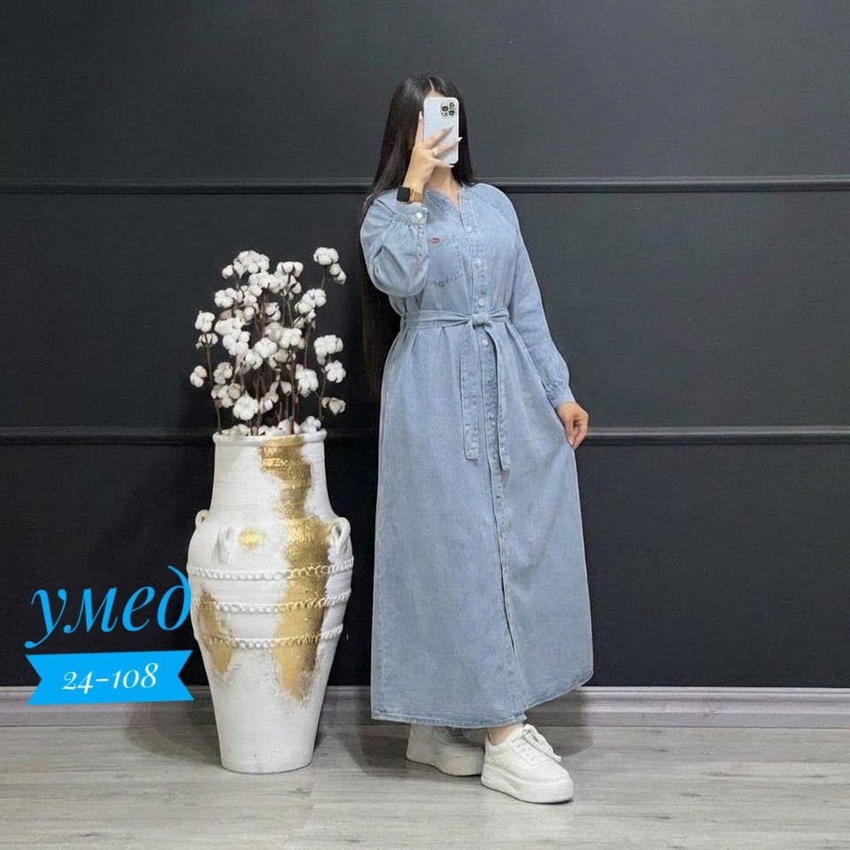 джинсовое платье,джинсовое платье женское,джинсовое платье-рубашка длины миди,платье джинс,длинное джинсовое платье